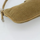 FENDI Mamma Baguette Shoulder Bag Corduroy Brown Silver Auth 186467V-18