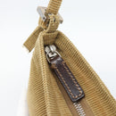 FENDI Mamma Baguette Shoulder Bag Corduroy Brown Silver Auth 186467V-20