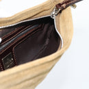 FENDI Mamma Baguette Shoulder Bag Corduroy Brown Silver Auth 186467V-22