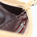 FENDI Mamma Baguette Shoulder Bag Corduroy Brown Silver Auth 186467V-23