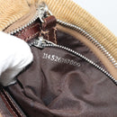 FENDI Mamma Baguette Shoulder Bag Corduroy Brown Silver Auth 186467V-11