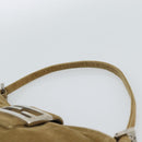 FENDI Mamma Baguette Shoulder Bag Corduroy Brown Silver Auth 186467V-14