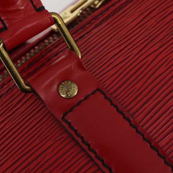 LOUIS VUITTON Epi Keepall 55 Boston Bag Red M42957 LV Auth 186468A