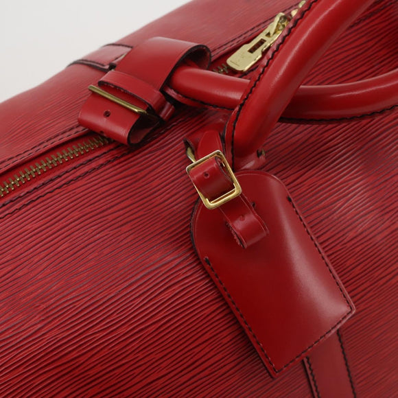 LOUIS VUITTON Epi Keepall 55 Boston Bag Red M42957 LV Auth 186468A