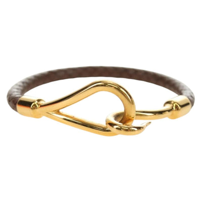 HERMES Jumbo Bracelet Leather Brown Auth 186481V - 0