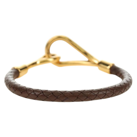 HERMES Jumbo Bracelet Leather Brown Auth 186481V