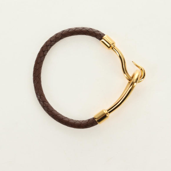 HERMES Jumbo Bracelet Leather Brown Auth 186481V