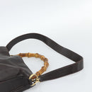 GUCCI Bamboo Shoulder Bag Leather 2way Brown Gold 001 2852 1577 Auth 186540-15