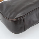 GUCCI Bamboo Shoulder Bag Leather 2way Brown Gold 001 2852 1577 Auth 186540-18