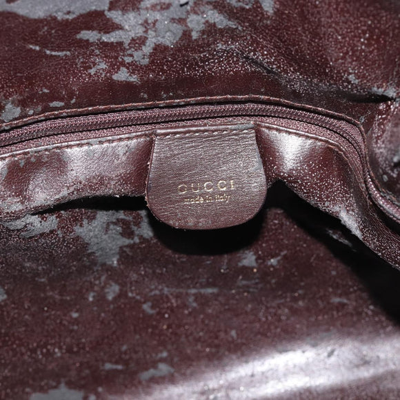 GUCCI Bamboo Shoulder Bag Leather 2way Brown Gold 001 2852 1577 Auth 186540