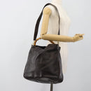 GUCCI Bamboo Shoulder Bag Leather 2way Brown Gold 001 2852 1577 Auth 186540-23