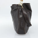 GUCCI Bamboo Shoulder Bag Leather 2way Brown Gold 001 2852 1577 Auth 186540-3