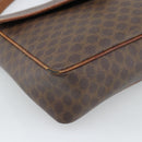 CELINE Macadam Canvas Shoulder Bag PVC Leather Brown Gold Auth 186541-11