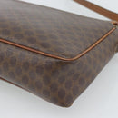 CELINE Macadam Canvas Shoulder Bag PVC Leather Brown Gold Auth 186541-12