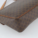CELINE Macadam Canvas Shoulder Bag PVC Leather Brown Gold Auth 186541-13