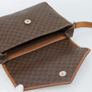 CELINE Macadam Canvas Shoulder Bag PVC Leather Brown Gold Auth 186541-14