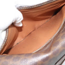 CELINE Macadam Canvas Shoulder Bag PVC Leather Brown Gold Auth 186541-21