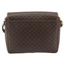 CELINE Macadam Canvas Shoulder Bag PVC Leather Brown Gold Auth 186541-3