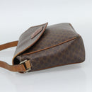 CELINE Macadam Canvas Shoulder Bag PVC Leather Brown Gold Auth 186541-4