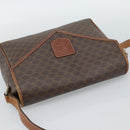 CELINE Macadam Canvas Shoulder Bag PVC Leather Brown Gold Auth 186541-6