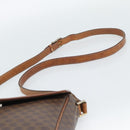 CELINE Macadam Canvas Shoulder Bag PVC Leather Brown Gold Auth 186541-8