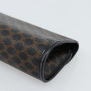 CELINE Macadam Canvas Pouch PVC Leather Black Gold Auth 186542A-15