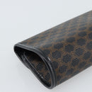 CELINE Macadam Canvas Pouch PVC Leather Black Gold Auth 186542A-16