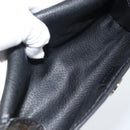 CELINE Macadam Canvas Pouch PVC Leather Black Gold Auth 186542A-9
