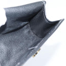 CELINE Macadam Canvas Pouch PVC Leather Black Gold Auth 186542A-10