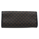 CELINE Macadam Canvas Pouch PVC Leather Black Gold Auth 186542A-2