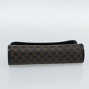 CELINE Macadam Canvas Pouch PVC Leather Black Gold Auth 186542A-6