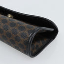 CELINE Macadam Canvas Pouch PVC Leather Black Gold Auth 186542A-7