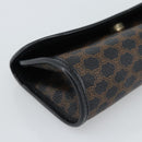 CELINE Macadam Canvas Pouch PVC Leather Black Gold Auth 186542A-14