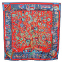 HERMES Carre 90 Scarf ""fantaisies indiennes"" Silk Red Auth 186543-13