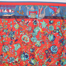 HERMES Carre 90 Scarf ""fantaisies indiennes"" Silk Red Auth 186543-3