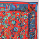 HERMES Carre 90 Scarf ""fantaisies indiennes"" Silk Red Auth 186543-4