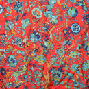 HERMES Carre 90 Scarf ""fantaisies indiennes"" Silk Red Auth 186543-6
