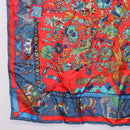 HERMES Carre 90 Scarf ""fantaisies indiennes"" Silk Red Auth 186543-8