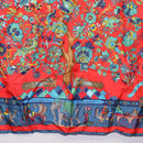 HERMES Carre 90 Scarf ""fantaisies indiennes"" Silk Red Auth 186543-9