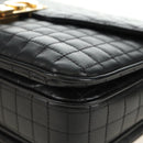 CELINE Chain Shoulder Bag Leather Black Gold Auth 186545SAM-16