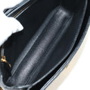 CELINE Chain Shoulder Bag Leather Black Gold Auth 186545SAM-9