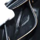 CELINE Chain Shoulder Bag Leather Black Gold Auth 186545SAM-25