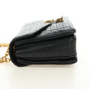 CELINE Chain Shoulder Bag Leather Black Gold Auth 186545SAM-3