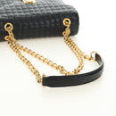 CELINE Chain Shoulder Bag Leather Black Gold Auth 186545SAM-7