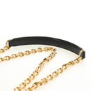 CELINE Chain Shoulder Bag Leather Black Gold Auth 186545SAM-14