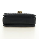 CELINE Chain Shoulder Bag Leather Black Gold Auth 186545SAM-5