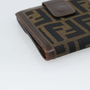 FENDI Zucca Canvas Bifold Wallet Black Brown Auth 186546-16