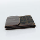 FENDI Zucca Canvas Bifold Wallet Black Brown Auth 186546-3