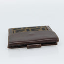 FENDI Zucca Canvas Bifold Wallet Black Brown Auth 186546-5