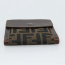 FENDI Zucca Canvas Bifold Wallet Black Brown Auth 186546-6